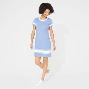 NAUTICA STRIPE KNIT Blue and White Casual Dress Size Small